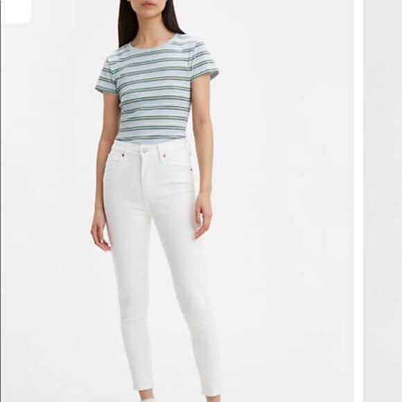 levi’s Mile high ankle super skinny extra high-high waisted waist white slim30 - Picture 5 of 14